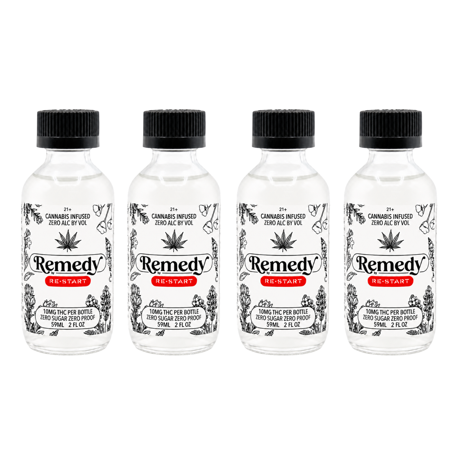RESTART Remedy 10MG THC Shot - Unflavored / Sugar-Free 4/pk